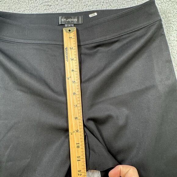 St. John Dress Pants Womens Size 6 Black Wool Straight‎ Leg Office Work - Picture 7 of 10